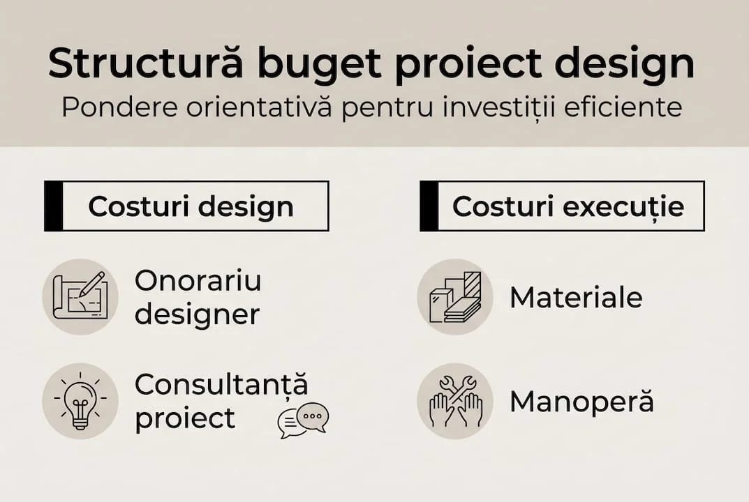 Infografic structura buget design interior