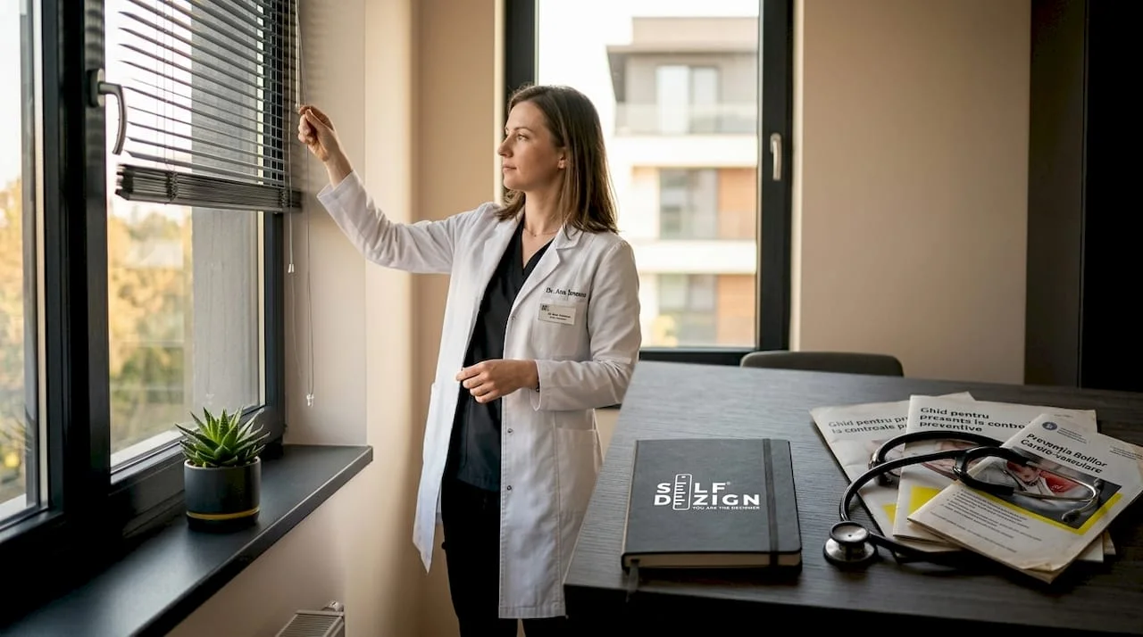 medic femeie in cabinet