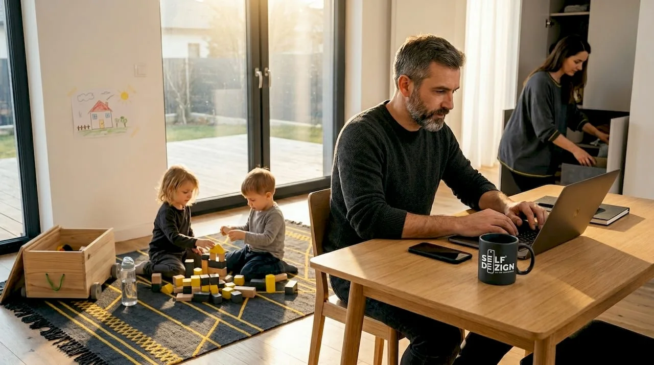 Family-balancing-work-and-play-at-home