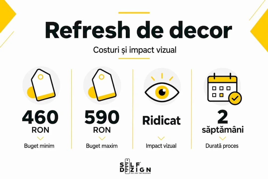 Infografic cu costuri si impact pentru refresh decor