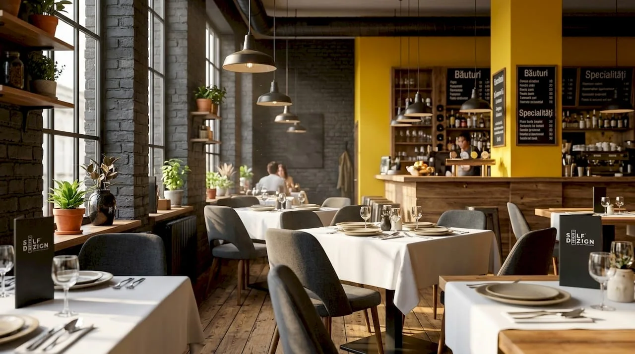 Modern-restaurant-interior-with-cozy-seating