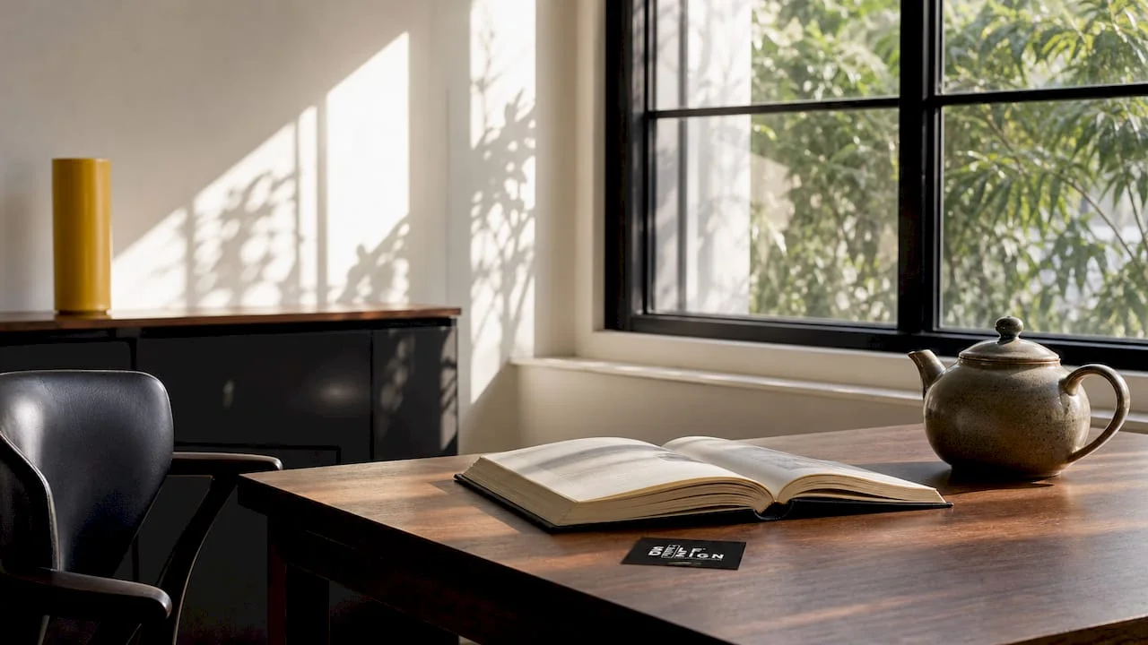 Sunlight-streaming-into-home-office-through-window