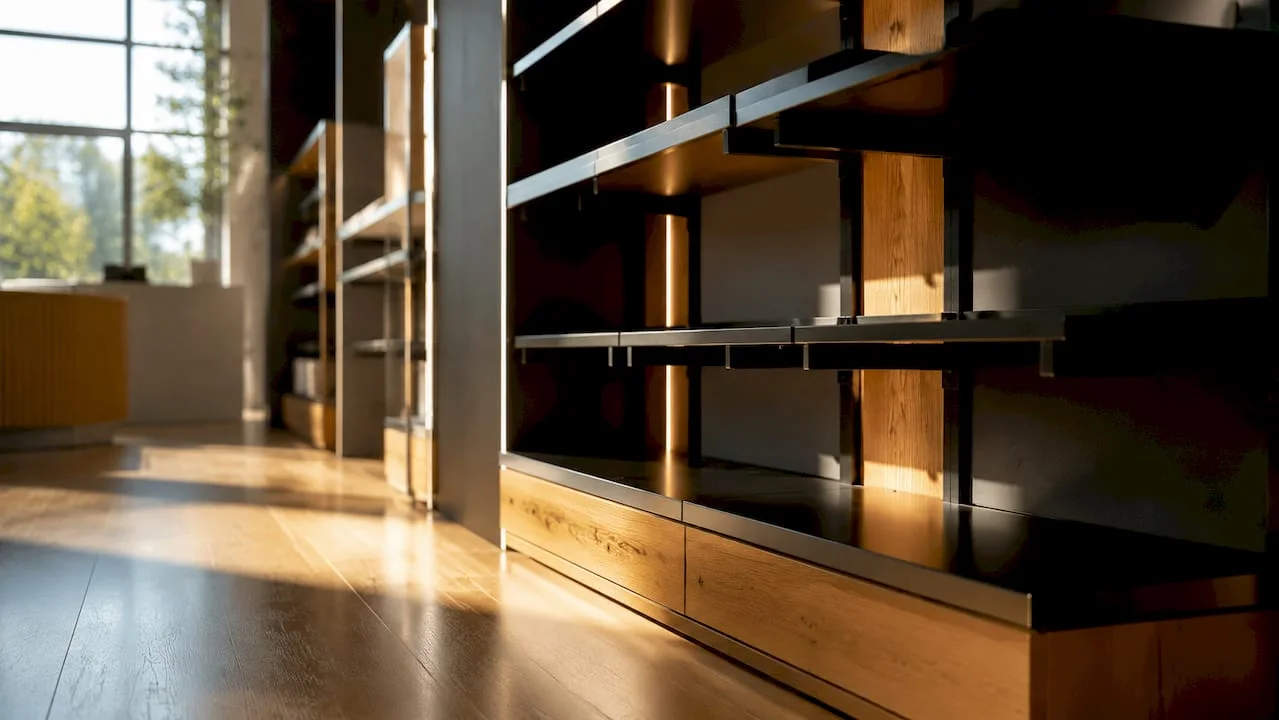 Modern empty retail space with natural light