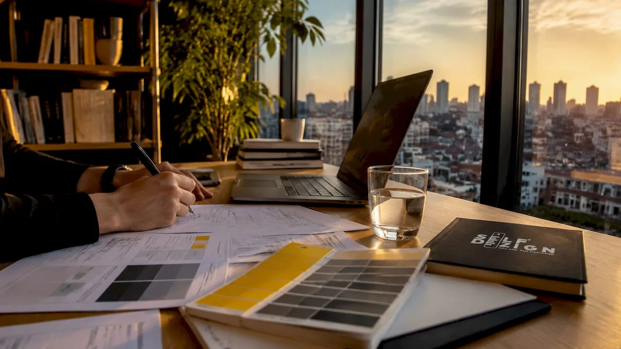 Modern clinical branding consultation workspace