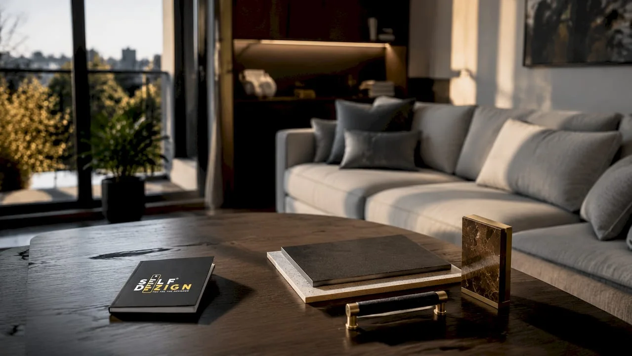 Detalii finisaje si mobilier in living modern