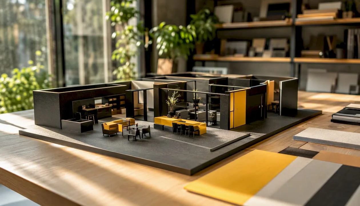 Detail-of-architectural-interior-model-on-table