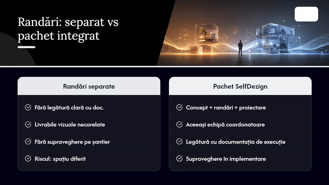 Opțiunea SelfDezign pentru proiecte cu vizualizări 3D incluse — overview diagram