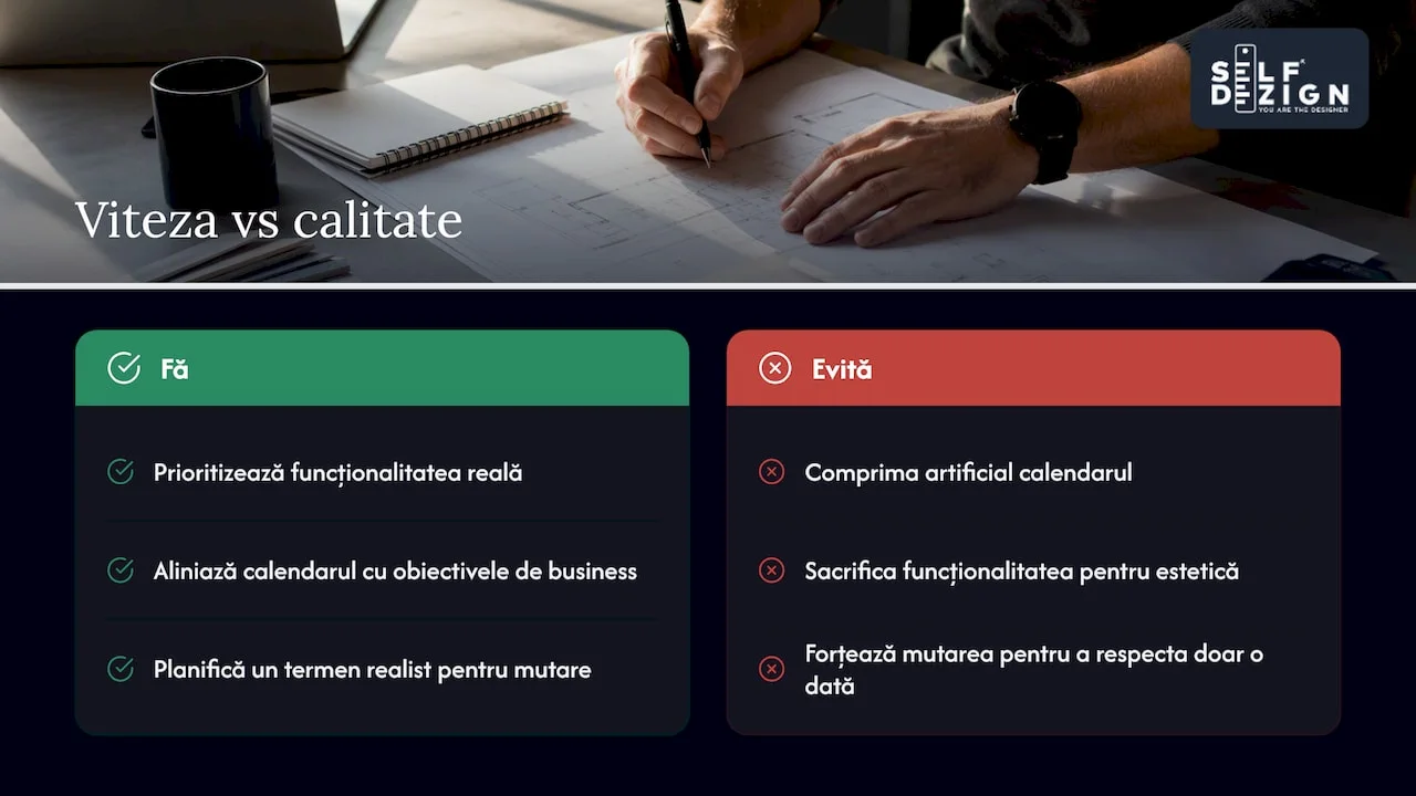 Viteza contra calitate: unde merită să cedezi timp — overview diagram