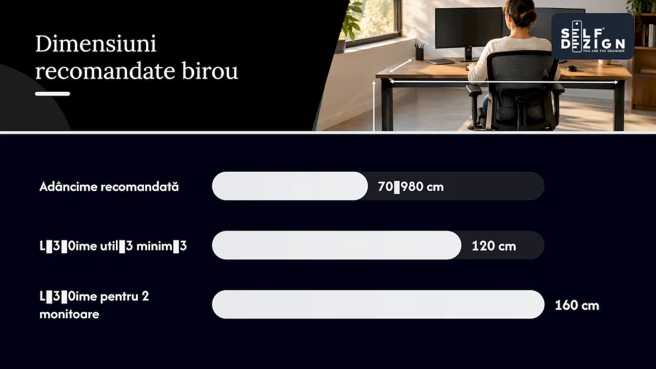 Recomandări ergonomice pentru dimensiunea biroului și configurarea postului — overview diagram